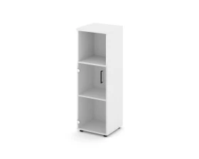Шкаф средний узкий левый прозр. стекло с нишей 400x400x1203 зад. стенка HDF Стайл Проджект / Style Project images